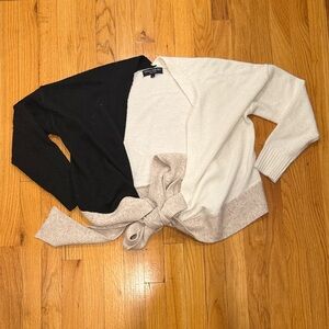 Central Park West Women’s Black and Cream Cardigan Size Small